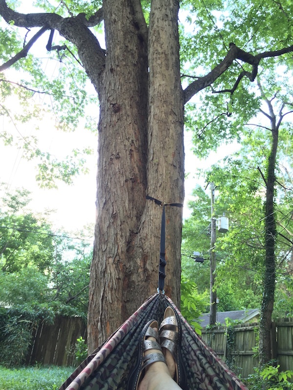 MTN Hammock view with shoes